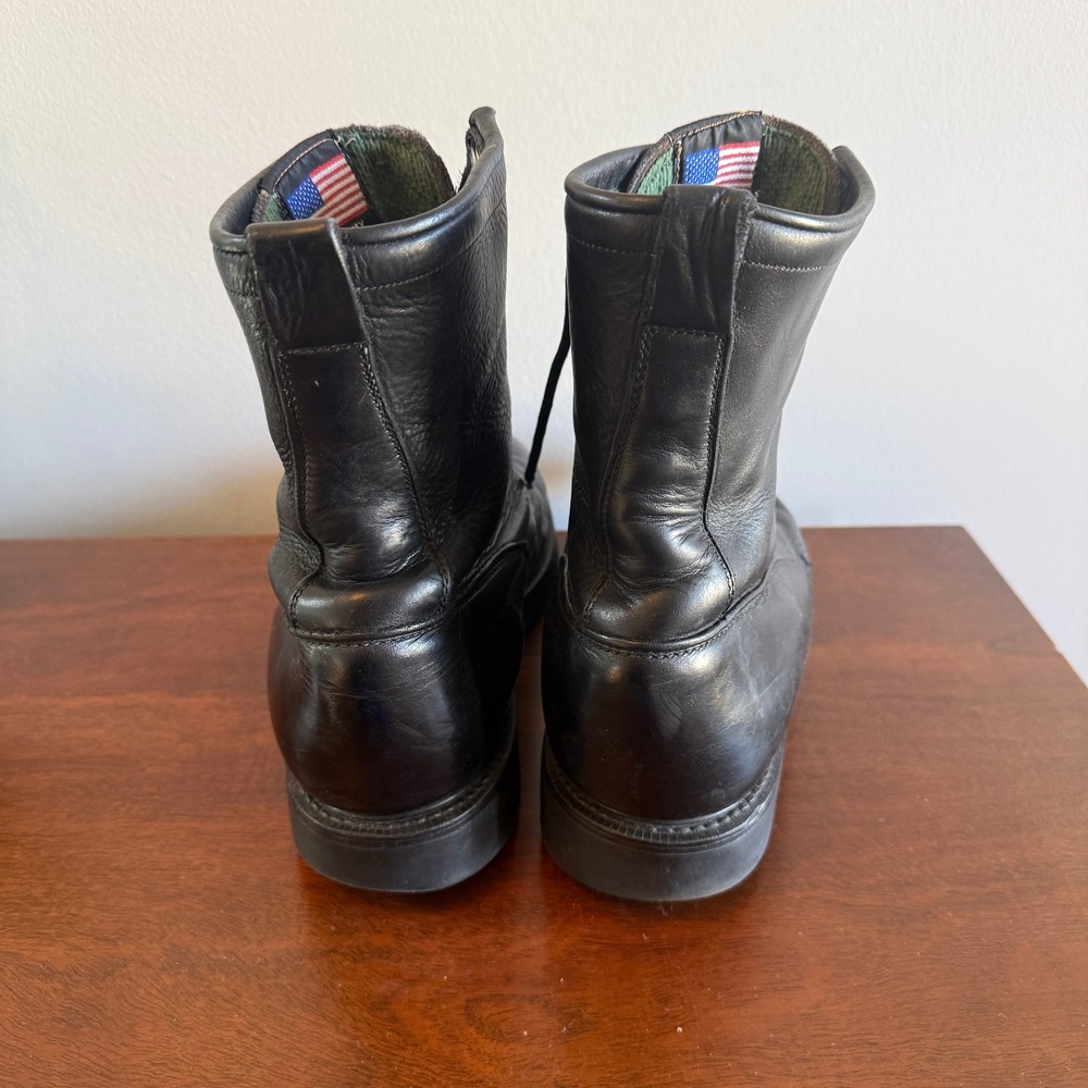Justin Drennan 763 Men's Black Leather Work Boots | Size 12.5 - Picture 4 of 7